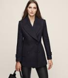 Reiss Malia - Double-breasted Peacoat In Blue, Womens, Size 0
