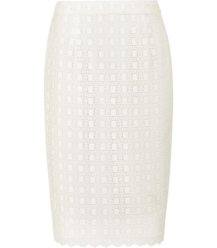 Reiss Denise - Womens Lace Pencil Skirt In White, Size 4