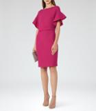 Reiss Manila - Peplum-sleeve Dress In Red, Womens, Size 2