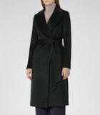 Reiss Forley - Womens Textured Longline Coat In Green, Size 6