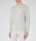 Reiss Tom - Textured Stripe T-shirt In Grey, Mens, Size Xs