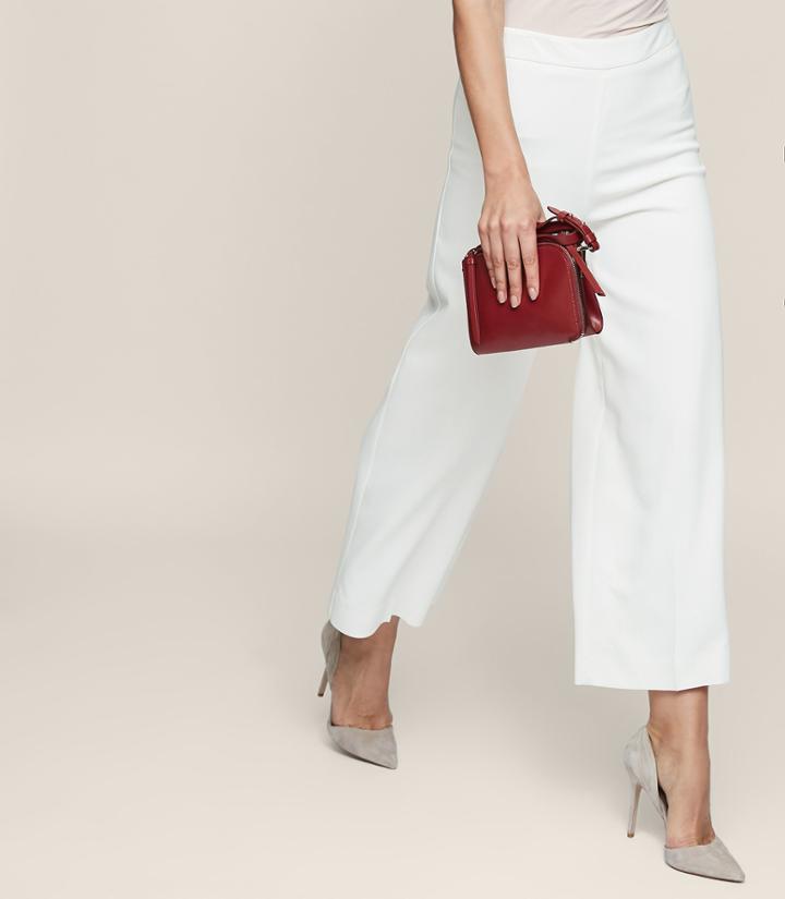 Reiss Flynn - Wide-leg Cropped Trousers In White, Womens, Size 2