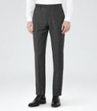 Reiss Mitre T - Wool Modern-fit Trousers In Grey, Mens, Size 28
