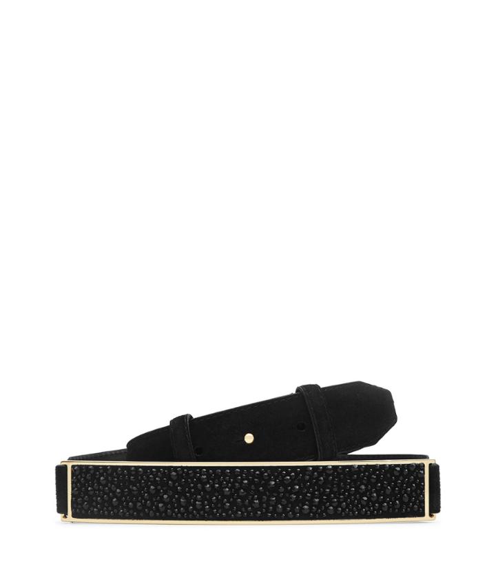 Reiss Roxie - Crystal Studded Belt In Black, Womens, Size S