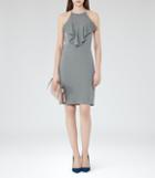 Reiss River - Ruffle-detail Dress In Grey, Womens, Size 0