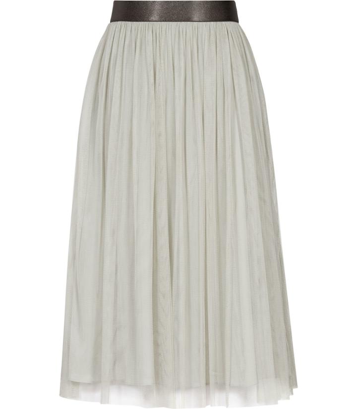Reiss Crystal - Womens Tulle Midi Skirt In Brown, Size 4