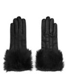 Reiss Robyn - Womens Faux-fur Detail Gloves In Black, Size S