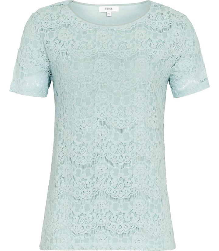 Reiss Rayee - Womens Lace T-shirt In Green, Size Xs