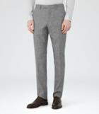 Reiss Bribe T - Mottled Weave Trousers In Grey, Mens, Size 28