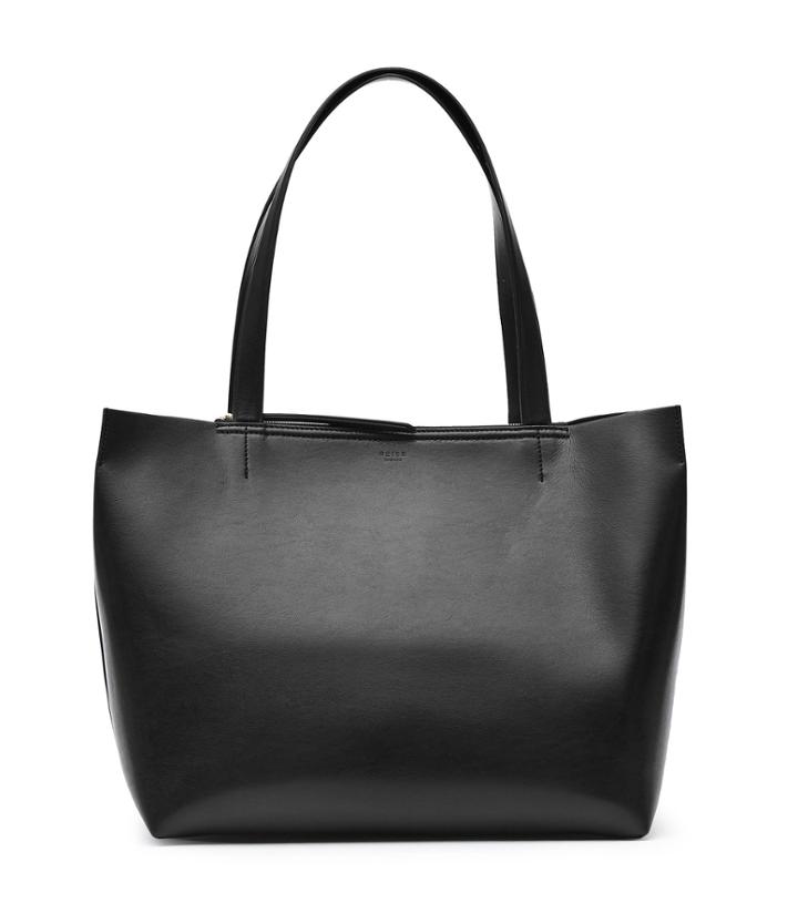 Reiss Broadway - Structured Leather Tote In Black, Womens