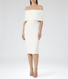 Reiss Rafferty - Womens Off-the-shoulder Bodycon Dress In White, Size 4