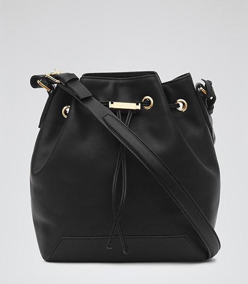 Reiss Maya Toggle Leather Bucket Bag