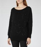 Reiss Poise - Womens Bead-embellished Jumper In Black, Size Xs