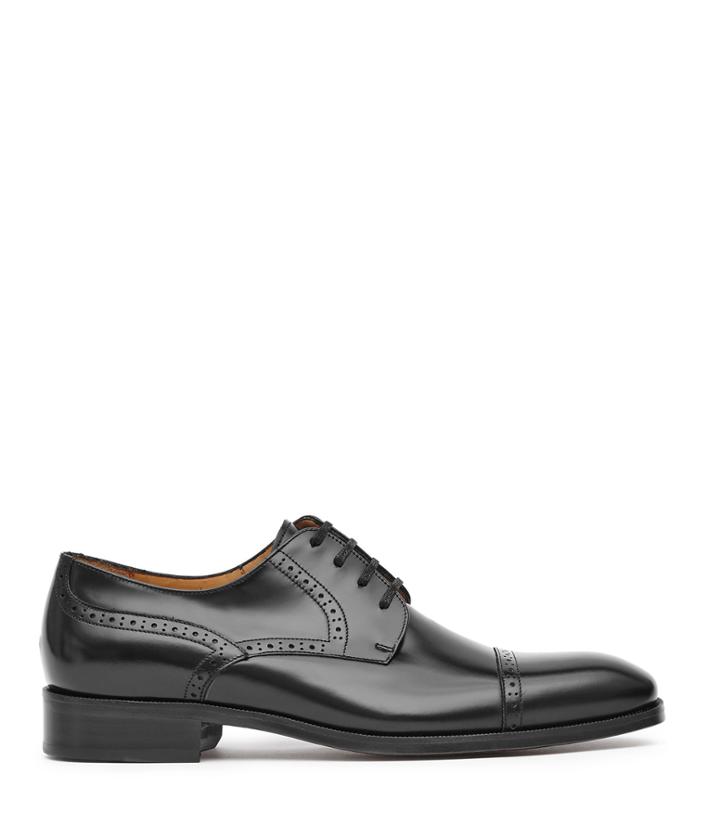 Reiss Calma - Mens Premium Leather Brogues In Black, Size 7