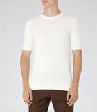 Reiss East - Mens Textured Knitted T-shirt In White, Size S