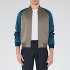 Reiss Humble - Mens Varsity Bomber Jacket In Grey