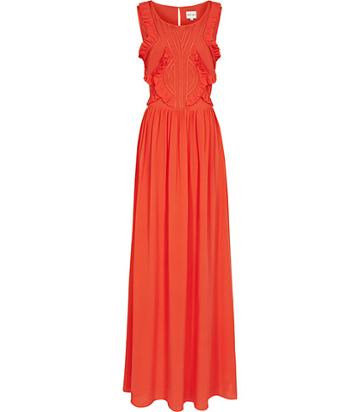 Reiss Loulou Maxi Ruffle Detail Maxi Dress