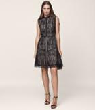 Reiss Tori - Lace Fit And Flare Dress In Black, Womens, Size 0