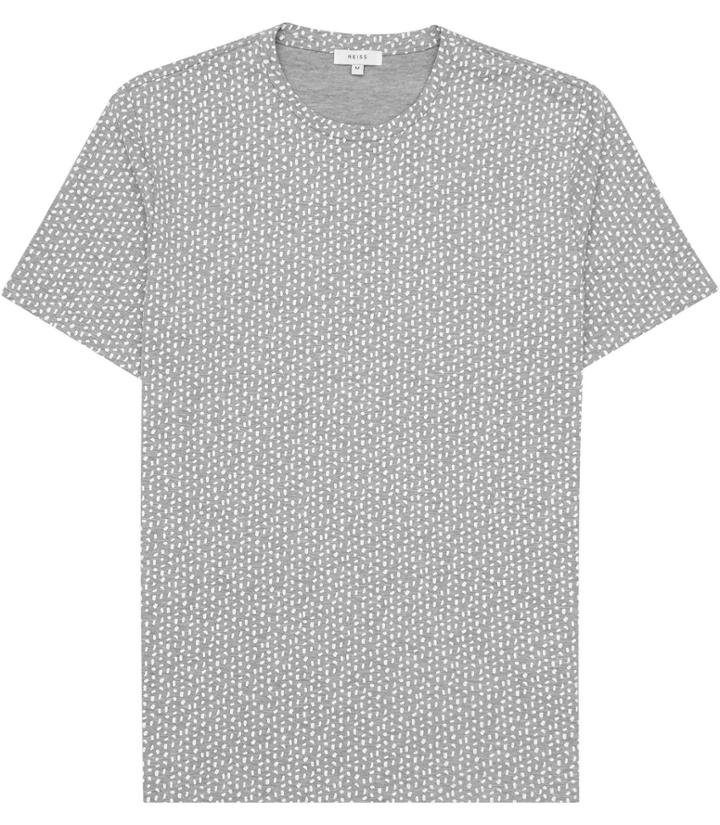 Reiss Bridge - Mens Fleck-print T-shirt In Grey, Size Xs