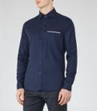 Reiss Thea - Piped Pocket Shirt In Blue, Mens, Size Xs