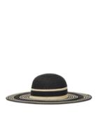Reiss Aramis Stripe - Wide-brimmed Straw Hat In Black, Womens, Size S/m