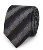 Reiss Dornell - Mens Striped Silk Tie In Black, Size One Size