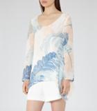 Reiss Silvi - Printed Top In White, Womens, Size 0