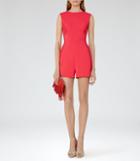 Reiss Maia - Womens Contrast-panel Playsuit In Red, Size 4