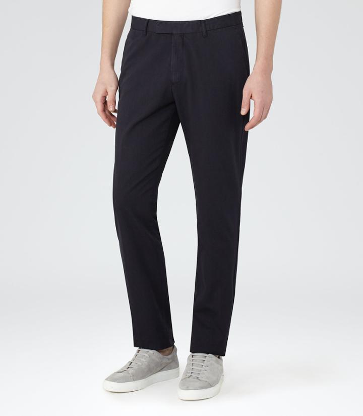 Reiss Tullum - Mens Heavyweight Twill Chinos In Blue, Size 30