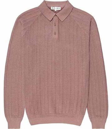 Reiss Marky Textured Vertical Knit Polo