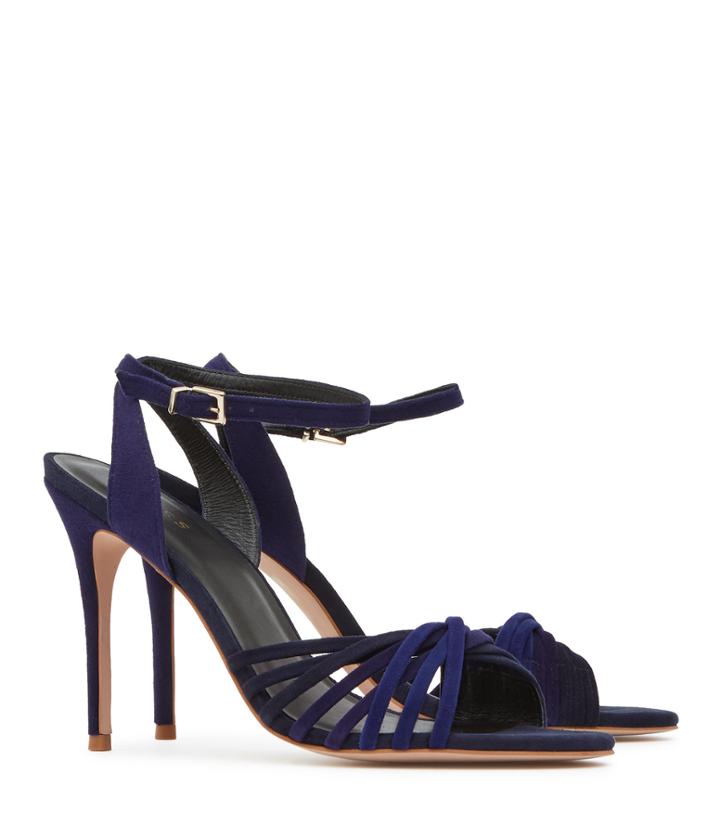 Reiss Billie - Womens Twist-front Sandals In Blue, Size 4