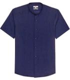 Reiss Raffi Linen Grandad Collar Shirt