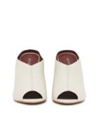 Reiss Marcel - Peep-toe Block Heel Mules In White, Womens, Size 5