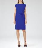 Reiss Kier - Womens Pleat-detail Dress In Blue, Size 4