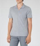 Reiss Almancil - Mens Open Collar Polo Shirt In Blue, Size S