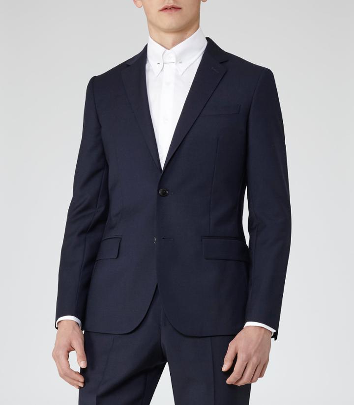 Reiss George B - Mens Slim-fit Blazer In Blue, Size 40