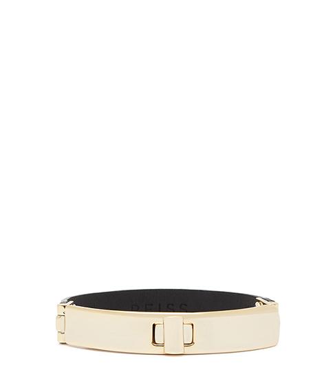 Reiss Sia Metal And Leather Bracelet