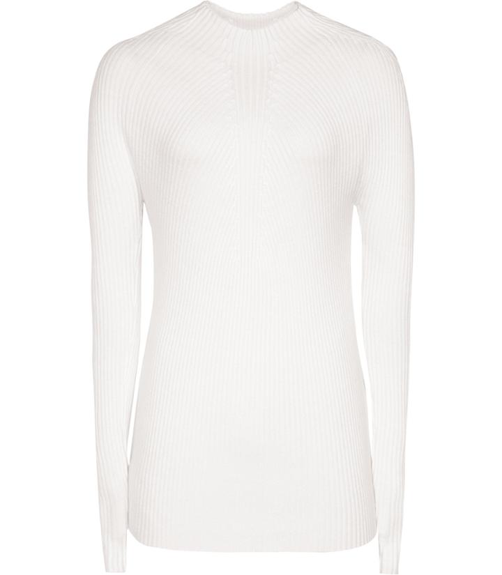 Reiss Poppy - Womens Rib-detail Jumper In White, Size Xs