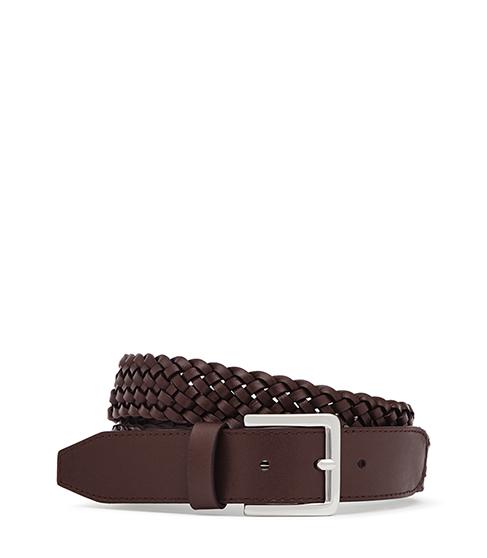 Reiss Tower Leather Plait Belt