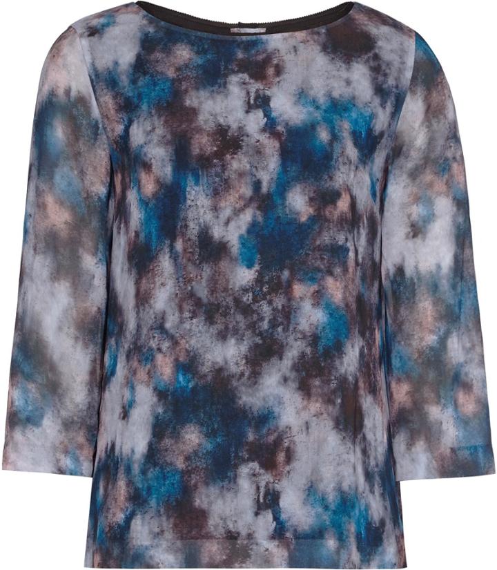 Reiss Nettie - Womens Printed Button-back Top In Black, Size 4