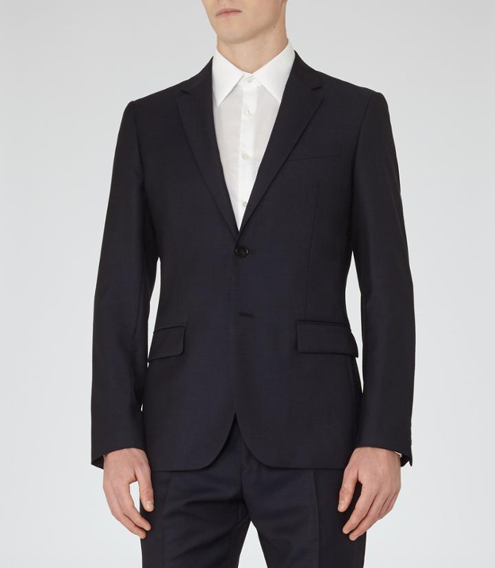 Reiss Harry B - Mens Modern Fit Blazer In Blue, Size 36