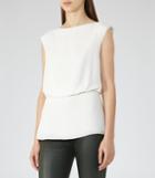 Reiss Robin - Draped Sleeveless Top In White, Womens, Size 2