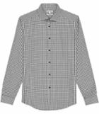 Reiss Onyx - Mens Houndstooth Check Shirt In Black, Size S