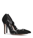 Reiss Tiber - Laser-cut Suede Shoes In Black, Womens, Size 8
