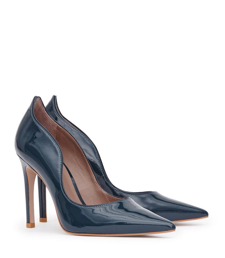 Reiss Ness - Womens Patent-leather Court Shoes In Green, Size 6