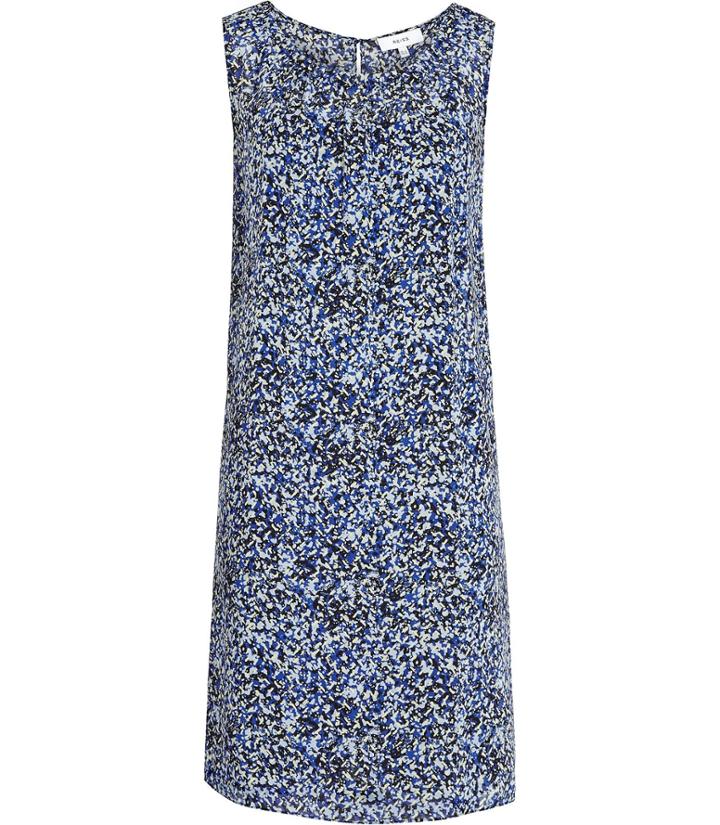 Reiss Lacey - Womens Printed Shift Dress In Blue, Size 4