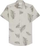 Reiss Feather - Mens Printed Short Sleeve Shirt In Brown, Size Xs