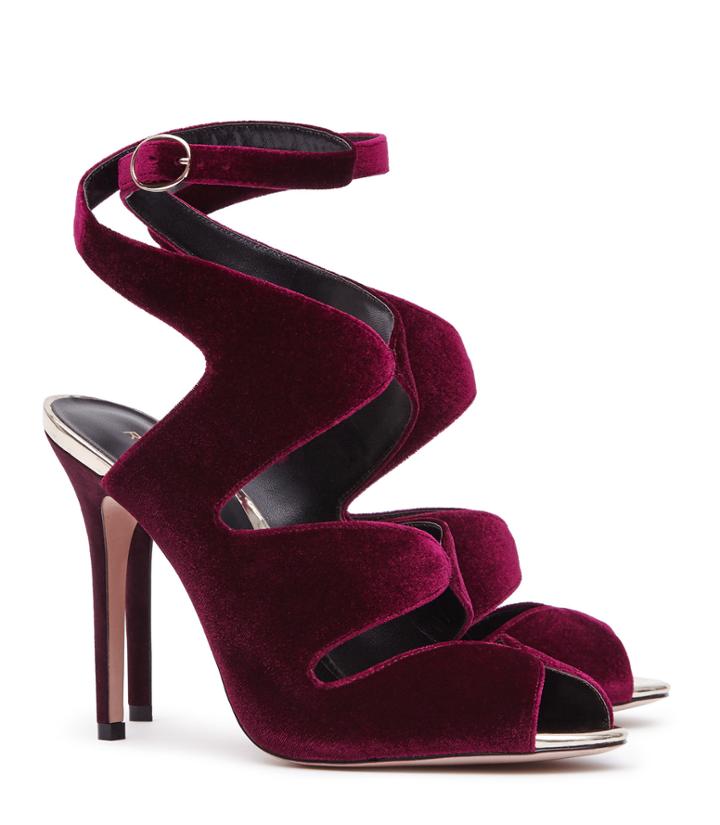 Reiss Monda Velvet - Womens Velvet Sandals In Red, Size 6