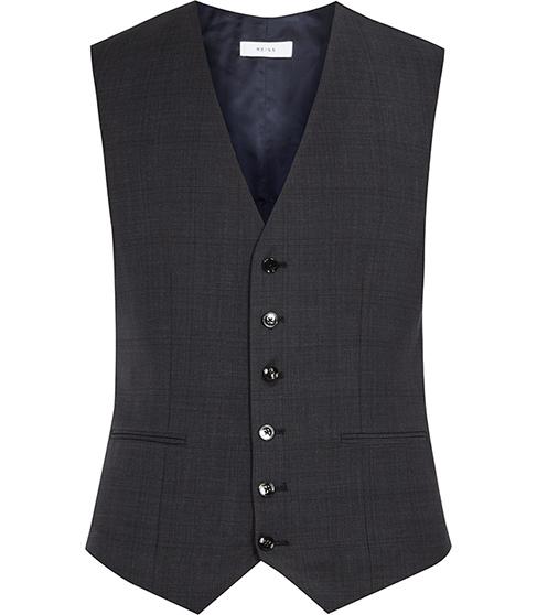 Reiss Gaffer W Check Weave Waistcoat