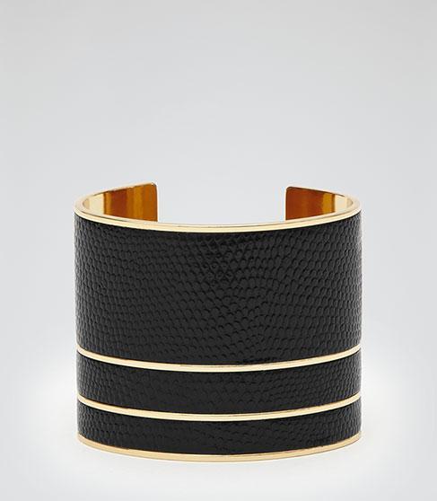 Reiss Darcy Leather Inlay Cuff